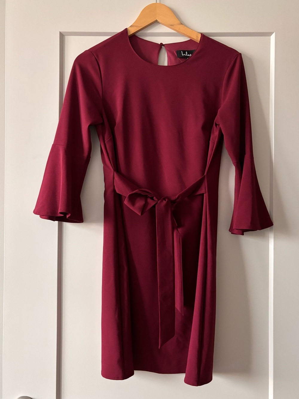 Lulu’s Burgundy Tie-Waist Dress